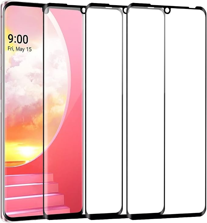 DUNSIHUI 3 Pack Screen Protector for L-G G9/VELVET 5GAnti-Scratch 9H Hardness Full Coverage For L-G G9/VELVET 5G Black Edges Silk Print Tempered glass Protector Film.