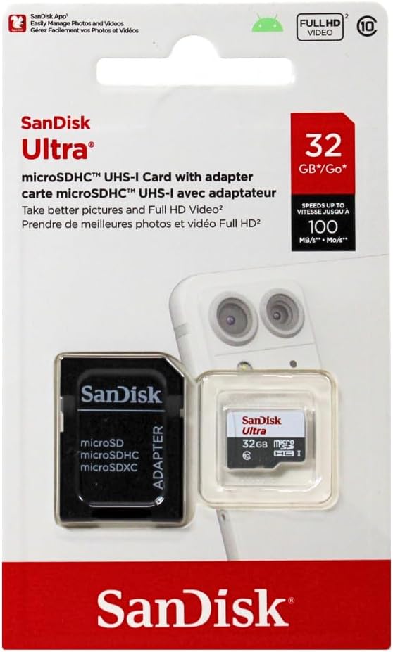 Sandisk Ultra MICROSDHC 32GB 98MB/S Flash Memory Card (SDSQUNC-032G-AN6MA)