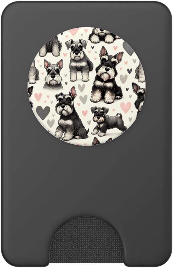 Beautiful Dogs Pattern Miniature Schnauzer Dog PopSockets PopGrip for MagSafe
