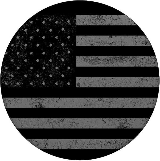 Grey US American Flag Cool Vintage Ensign Patriot Gift PopSockets Adhesive PopGrip