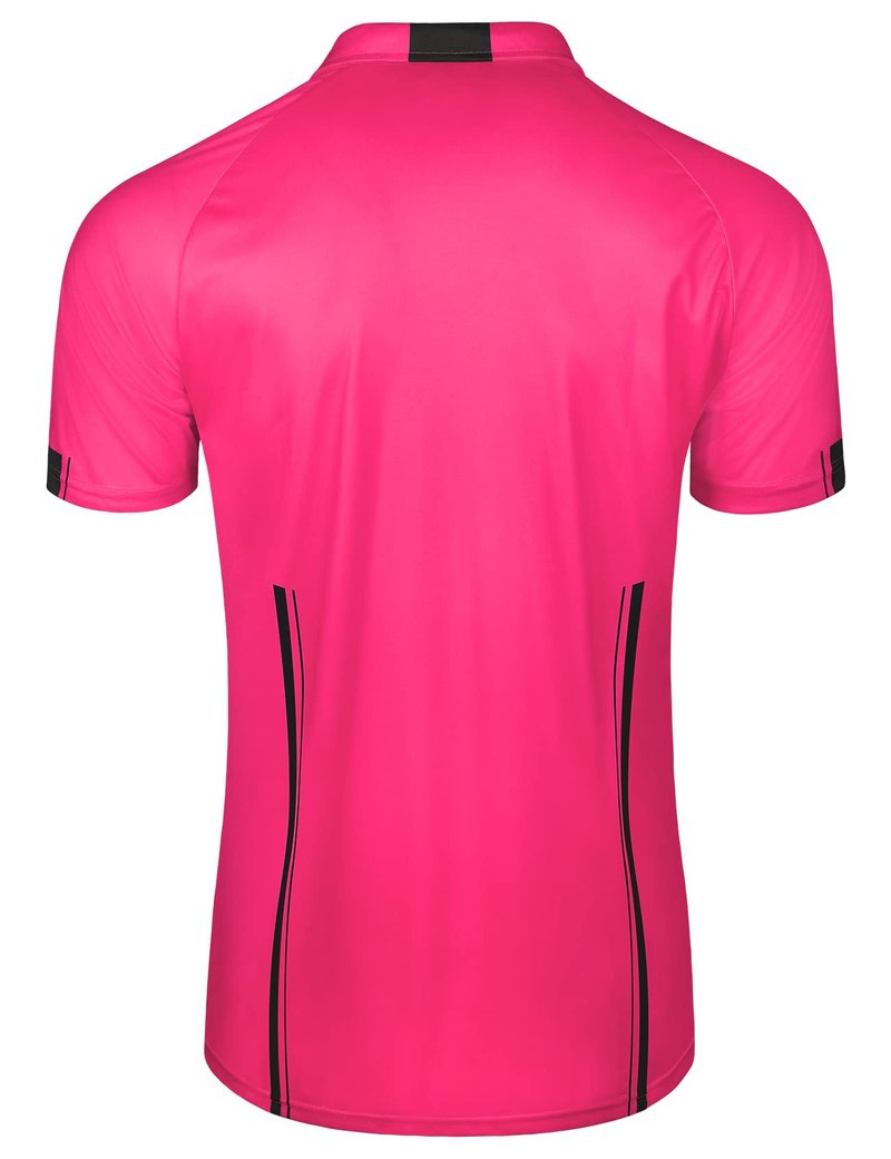 FitsT4 Sports Pro Soccer Referee Jersey Short Sleeve Ref Shirts New-Pink 3X-Large