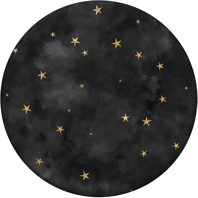Starry Night Galaxy Tiny Golden Stars on Smoky Charcoal Gray PopSockets Adhesive PopGrip