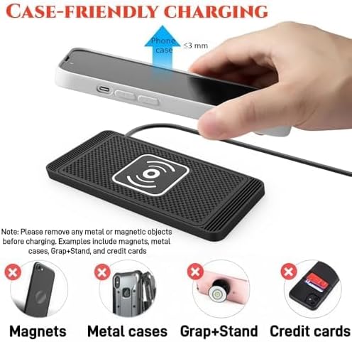 Wireless Charging Pad for Hyunda Ioniq 5 Slim Fast Power Charger Dock Non-Slip Mat Station Heat Dissipation Base Desktop Bedside Vehicle AccessoryUSA