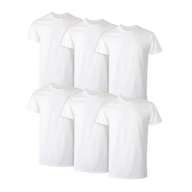 Hanes Mens Undershirt Packs, Stay-tucked Soft Cotton Best For Men, White/Black/Asstd Multipacks Base Layer, White - 6 Pack, X-Large US