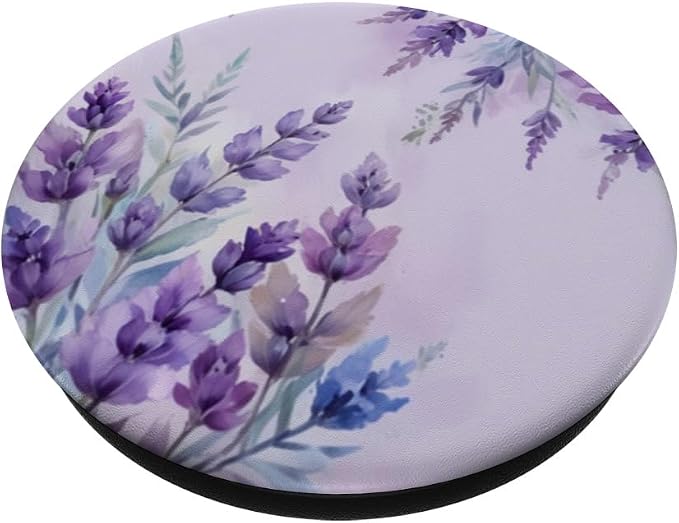 Lavender Floral Pattern PopSockets Adhesive PopGrip