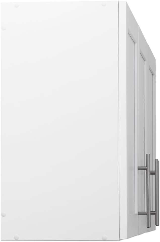 Prepac Elite 54" W Wall Cabinet with Panel Doors, White Storage Cabinet, Bathroom Cabinet, Pantry with 1 Adjustable Shelf 12.75" D x 54" W x 24" H, WSUR-1004-1