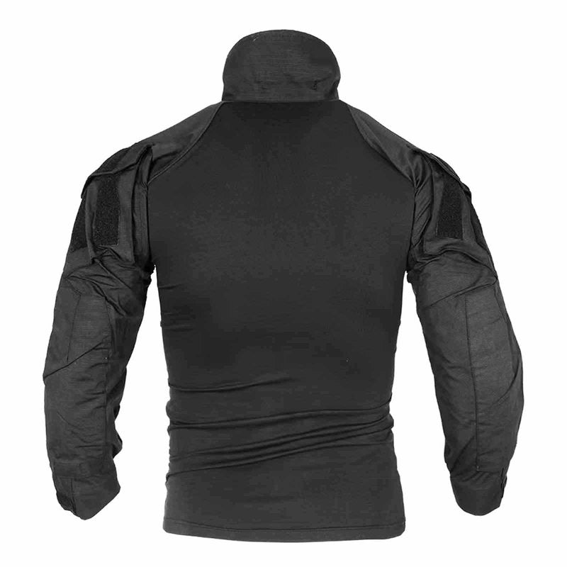 OCANXUE Tactical Shirt for Men G3 Camo Combat Shirt Long Sleeve BDU Military Shirt 1/4 Zip with Pockets Black XL