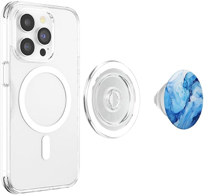 Blue Ice Agate Stone Gemologist Chalcedony Gemstone PopSockets PopGrip for MagSafe