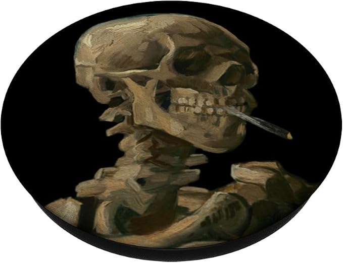 Vintage Van Gogh Skull-Van Gogh Head of A Skeleton Halloween PopSockets Adhesive PopGrip