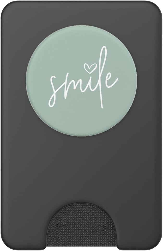Smile Positive Inspirational Quote - Pastel Sage Green PopSockets Adhesive PopGrip