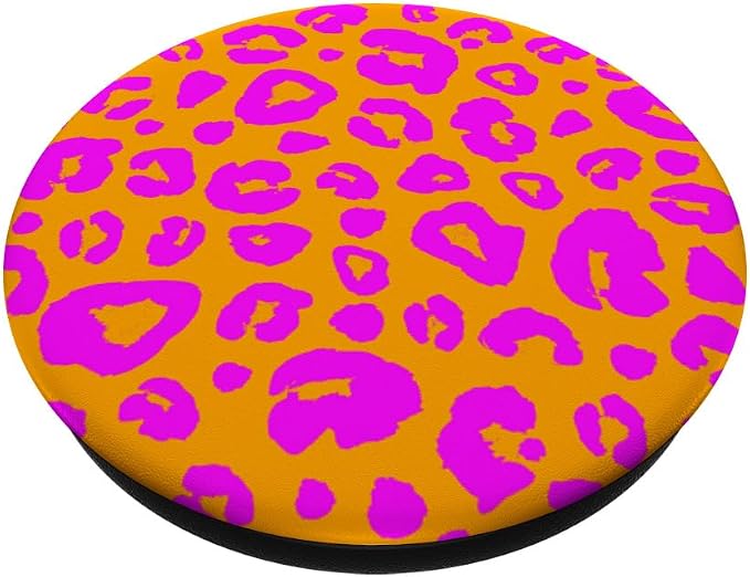 Cheetah Leopard Pattern Pink Orange PopSockets Adhesive PopGrip