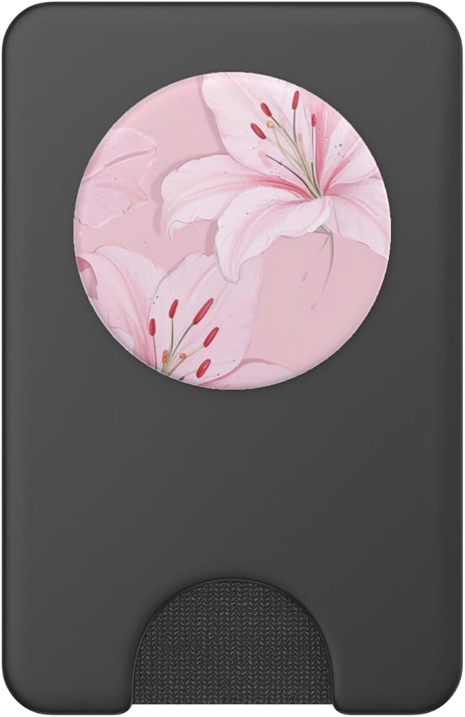 Pink Lily Floral PopSockets Adhesive PopGrip