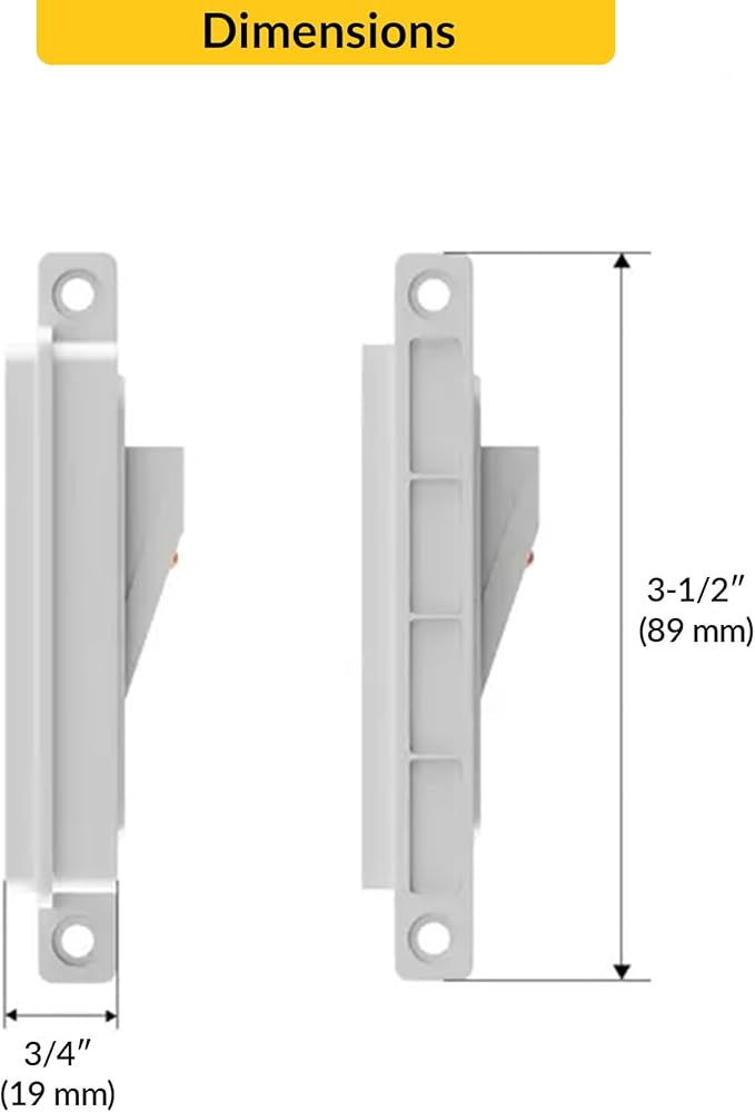 Brixwell Single Action WOCD Set with Limit Control Device, Plastic Material, White Finish, 3-1/2" Height, 3/4" Width, Left and Right Hand, Includes Limit Control Feature for Sliding Windows