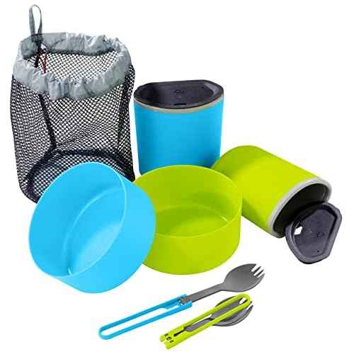 MSR 2-Person Camping Mess Kit, Blue, Green