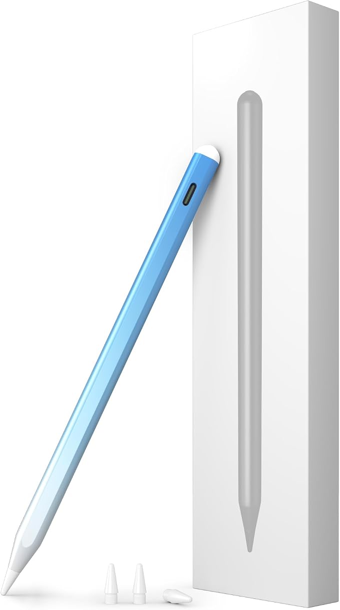 Stylus Pen for iPad Pro with Fast Charging Tilt Function Palm Rejection | Compatible with iPad 2018-2025: Works with iPad Pro Air Mini and iPad models for writing drawing and note-taking