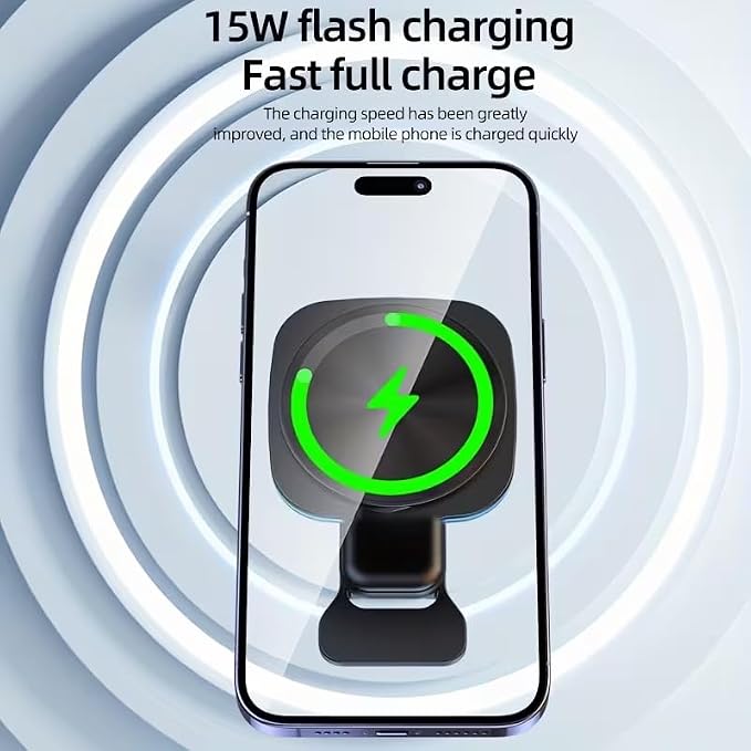 Experience Effortless Charging Fast Charging Mount Charger Magnetic Wireless for Your Cars &amp Travel NeedsBlack