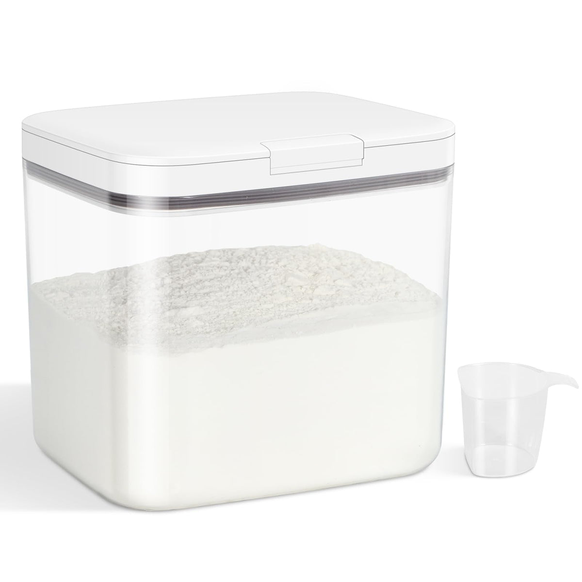 TBMAXS Airtight Rice Container 20 Lbs, Clear PET Plastic Food Storage Container Bin For Flour Sugar, Dry Food Holder with Easy Locking Lid for Kitchen Pantry Organization and Storage