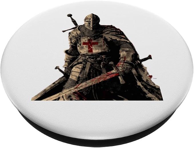 Knight Christian Templar Warrior Of God Crusader Gift PopSockets Adhesive PopGrip