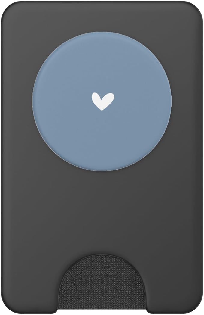 Dusty Blue - Cute Simple Chic Boho Hand Drawn Heart PopSockets Adhesive PopGrip