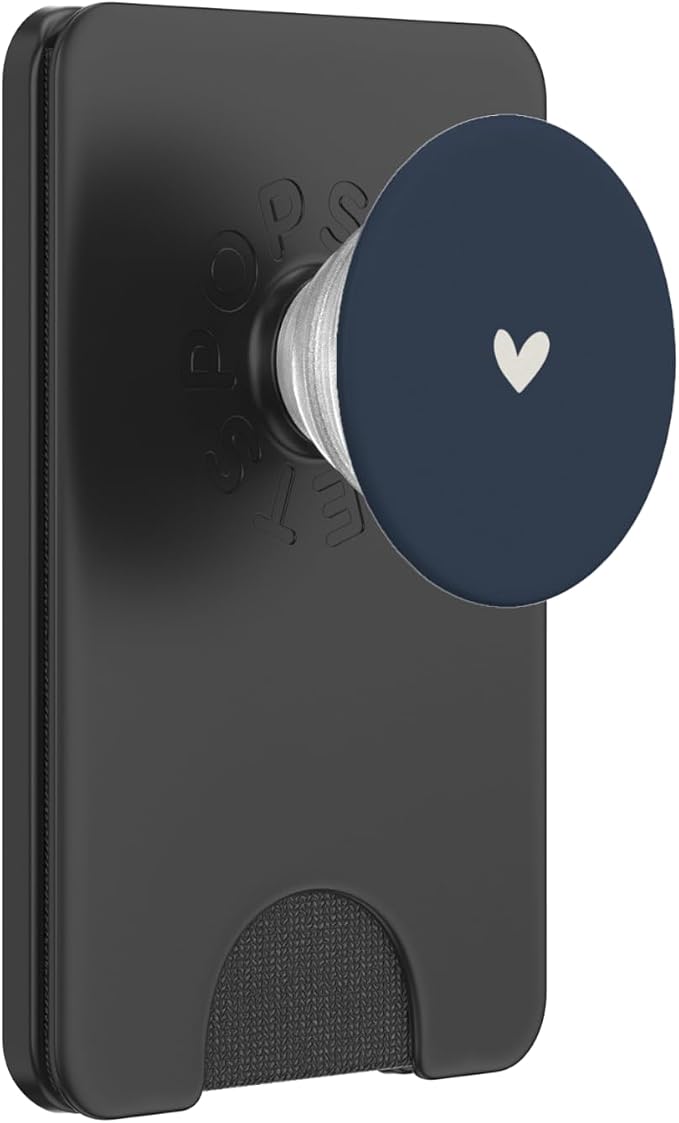 Dusty Navy Blue - Cute Simple Chic Boho Hand Drawn Heart PopSockets Adhesive PopGrip