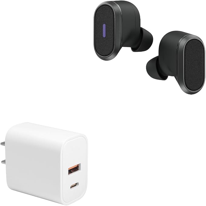 BoxWave Charger Compatible with Logitech Zone True Wireless - PD miniCube (20W) 20W PD USB Type-C Wall Charger - Winter White