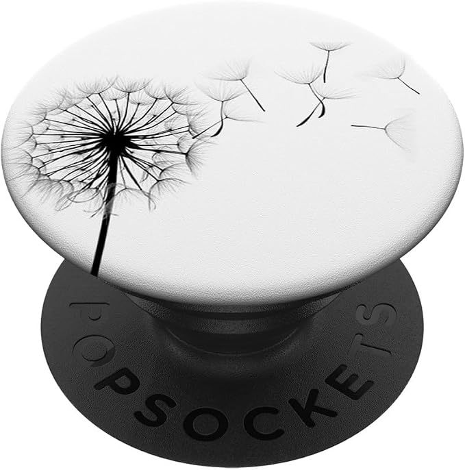 Black and White Dandelion Pop Mount Socket Cellphone Holder PopSockets Adhesive PopGrip