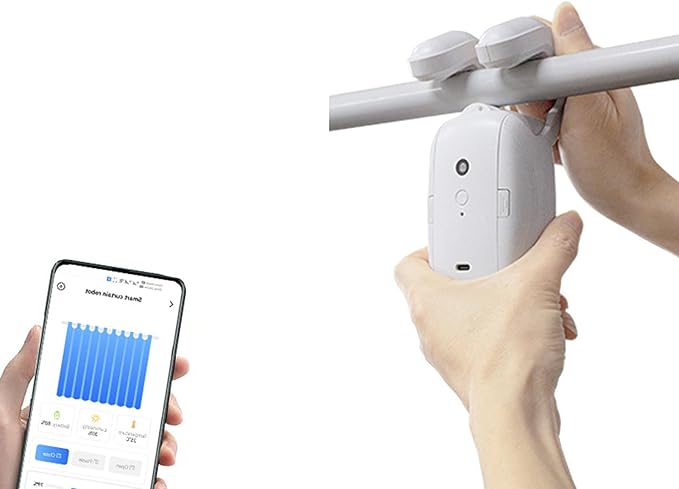Automatic Curtain Opener, Smart Curtain Opener and Closer with Remote Control, High Performance Motor, Quiet operating Automatic Curtain Controller for U Shaped I Shaped Rail