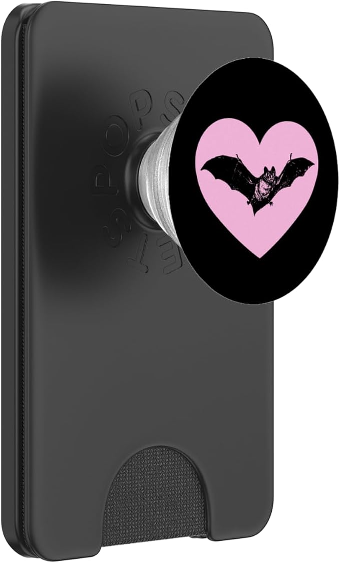 Gothic Bat Red Heart Goth Halloween Valentine's Day PopSockets Adhesive PopGrip