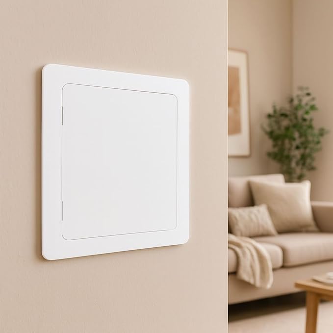 Morvat Access Panel 14x14 Inch for Drywall & Ceiling with Door, Heavy-Duty Durable ABS Plastic & Easy Install Access Box Wall Hole Cover Plate for Plumbing & Electrical Cable & Wiring, White, 20-Pack