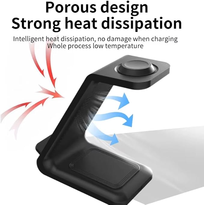 3 in 1 15W Travel Wireless Charger for Samsung Galaxy S23 S22 Watch 6 pro/5/4/3 Active 1 2 Buds 2 Pro Plus Fast Charging Station (White)