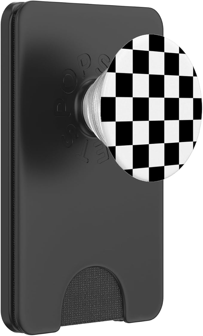 Checkered Black and White Checkerboard Pattern Style PopSockets PopGrip: Swappable Grip for Phones &amp Tablets PopSockets Adhesive PopGrip