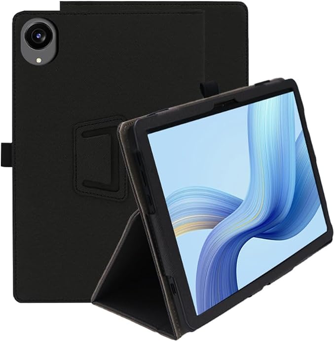 Compatible for ECOPAD T30 10.1-INCH Tablet case Full Coverage Ultra Slim PU Leather Cover Case Folding Stand Cover Protective Tablet Hand Strap Magnet (Black)