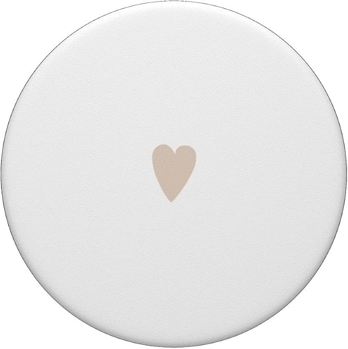 Sand/Beige/Tan Hand Drawn Heart Minimalist Love PopSockets Adhesive PopGrip