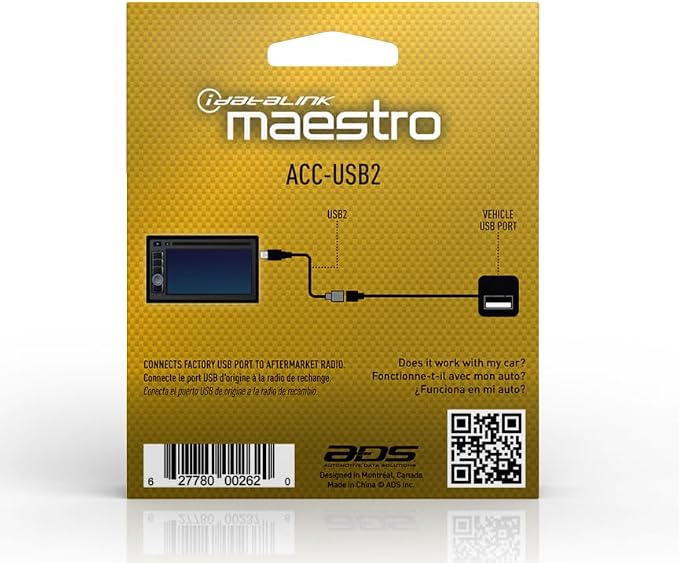 Idatalink Maestro Acc-USB2 USB Adapter Cable - Compatible with Select Subaru Honda &amp Toyota (2012-Up) Vehicles - Connects The Factory USB Port in to a New Car Stereo