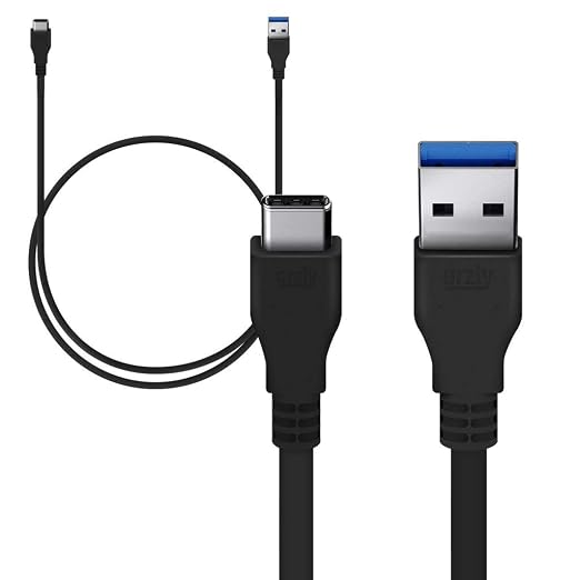 USB 3.0 Type-C Fast Charging and Data Cable Compatible with LG 34WQ650-W! (18W Black 1M 3.2ft)