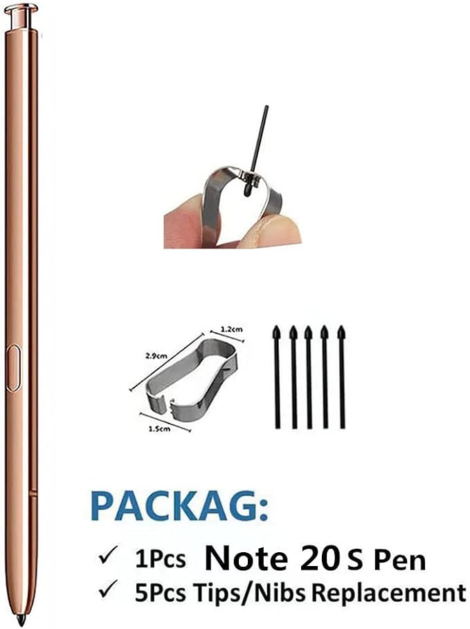 Note 20 Ultra S Pen Replacement (WithBluetooth) for Samsung Galaxy Note 20 Note 20 Ultra 5G All Versions Stylus Touch S Pen +Tips/Nibs (Bronze)