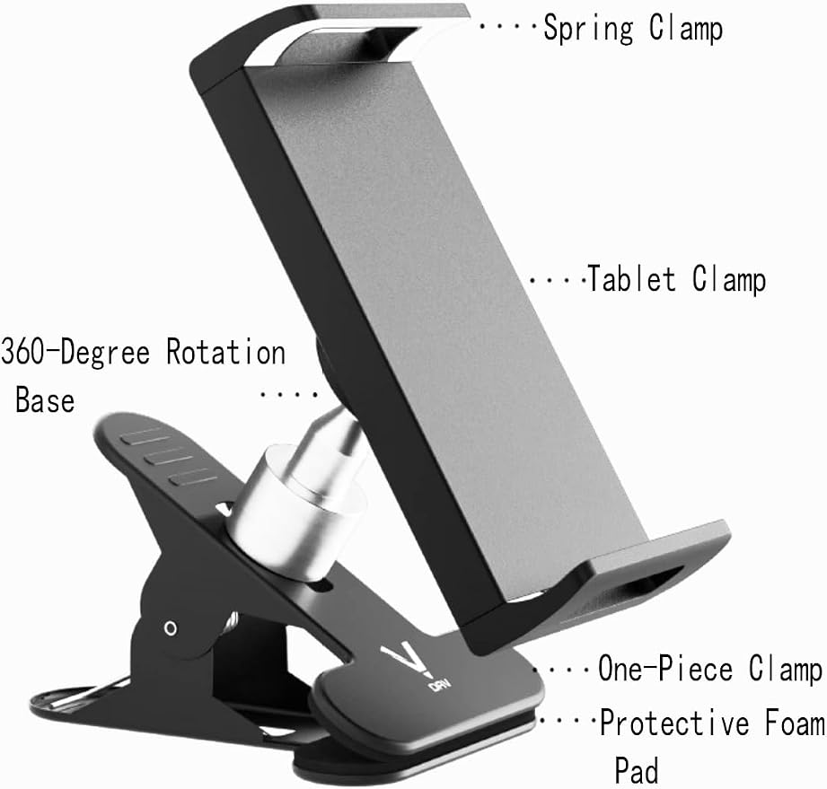 360-Degree Rotating Drawing Stand Adjustable Tablet and Phone Holder Mount for Artists Black Professional Sketching and Tracing Support