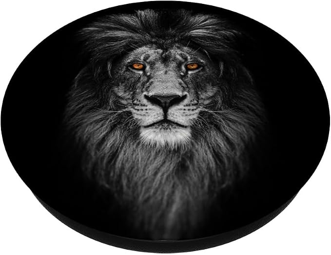 Lion Face in Dark PopSockets Adhesive PopGrip