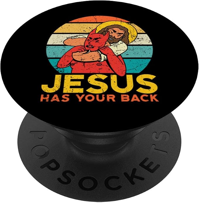 Jesus Has Your Back Jiu Jitsu Chokehold Funny Meme PopSockets Adhesive PopGrip