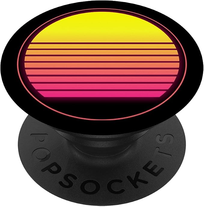 Glowing Sun Aesthetic Vaporwave Art Retro Music Artists Gift PopSockets Swappable PopGrip