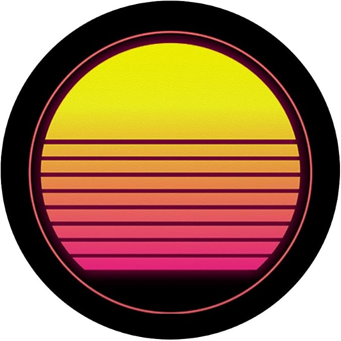 Glowing Sun Aesthetic Vaporwave Art Retro Music Artists Gift PopSockets Swappable PopGrip
