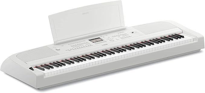 Yamaha DGX-670WH, 88-Key Weighted Digital Piano with Sustain Foot Switch and Music Rest, White - Furniture Stand Sold Separately