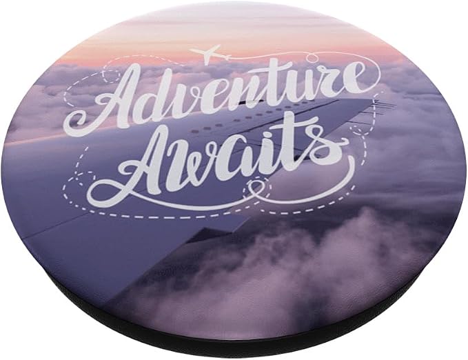 Adventure Awaits Airplane Travel Quote by Nature Magick PopSockets Adhesive PopGrip
