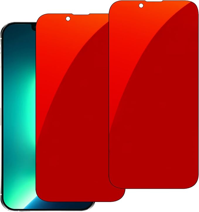 2 Pack for iPhone 13 Pro Max / 14 Plus Privacy Screen Protector Anti spy Tempered Glass Gradient Colorful Anti blue Light Film 6.7 inch