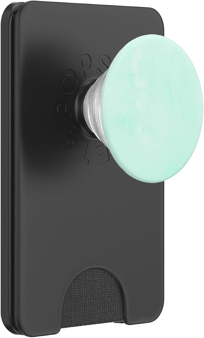 PopSockets Watercolor Aquamarine PopGrip - Cell Phone Grip Stand - Black Turquoise - Compatible with iPhone 11 Tablets