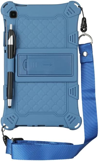 DETUOSI Silicone Case for Samsung Galaxy Tab A11+ Plus 11 Inch 2026/ Tab A9+ Plus 2024 Multi-Angle Foldable Tablet Cover with Adjustable Shoulder Strap &amp Stylus Pen Black