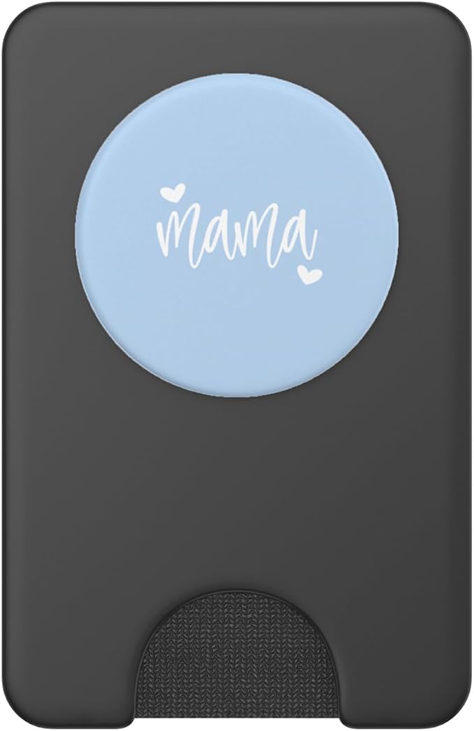 Cute Mama Lettering Hearts Mom Blue PopSockets Adhesive PopGrip