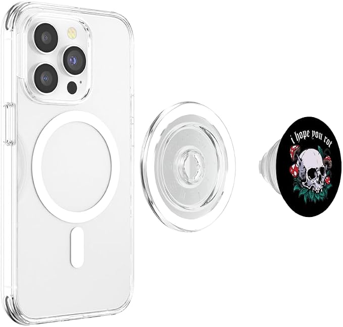 Skull Mushrooms Edgy Alternative Aesthetic E-Girl Goth Witch PopSockets Adhesive PopGrip