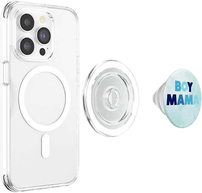 Trendy Boy Mama Blue Color Bluish Boy Mom Mother's Day PopSockets Adhesive PopGrip