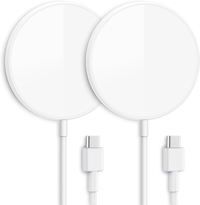 COKOEYE Magnetic Wireless Charger 2-Pack for iPhone Wireless Charger Pad Max Fast for Magsafe Phone Adapter for iPhone 16/16 Plus/16 Pro/16 Pro Max/15/15 Pro/15 Plus/ 14/13 Series/AirPods Pro 2